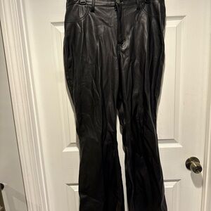 Hollister Black Leather Flare Pants
